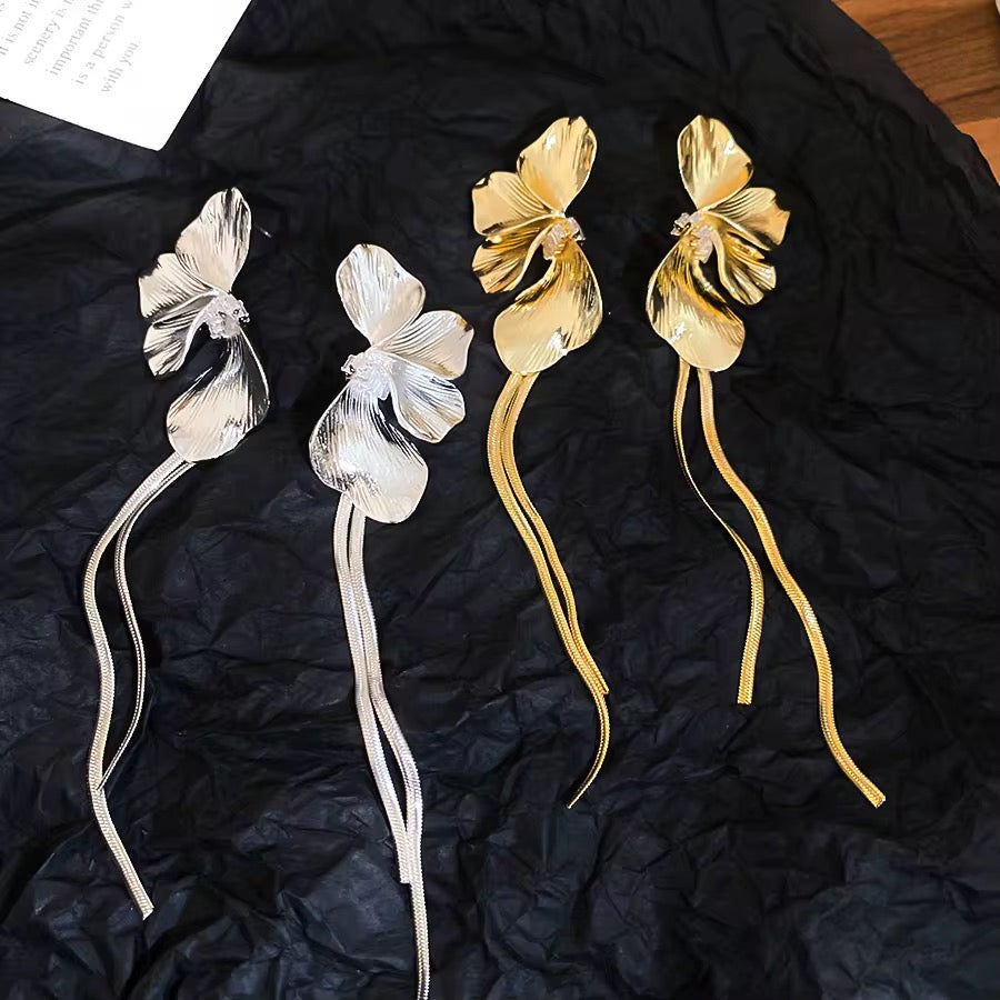 Flower Tassel Earrings